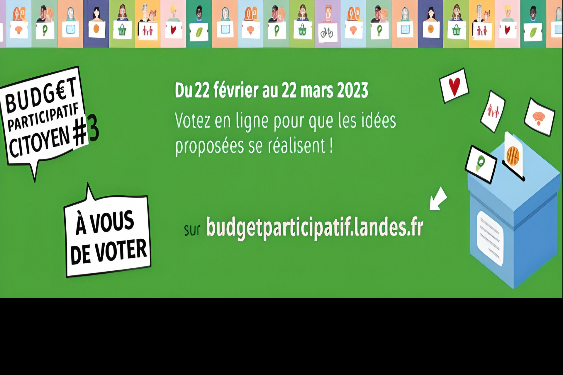 Budget participatif affiche horizontale